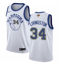 Youth Nike Golden State Warriors #34 Shaun Livingston Authentic White Hardwood Classics 2018 NBA Finals Bound NBA Jersey