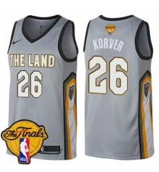 Youth Nike Cleveland Cavaliers #26 Kyle Korver Swingman Gray 2018 NBA Finals Bound NBA Jersey - City Edition