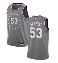 Women's Nike Philadelphia 76ers #53 Darryl Dawkins Swingman Gray NBA Jersey - City Edition