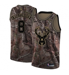 Women's Nike Milwaukee Bucks #8 Matthew Dellavedova Swingman Camo Realtree Collection NBA Jersey