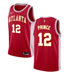 Men's Nike Atlanta Hawks #12 Taurean Prince Authentic Red NBA Jersey Statement Edition