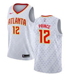 Men's Nike Atlanta Hawks #12 Taurean Prince Authentic White NBA Jersey - Association Edition