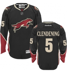 Women's Reebok Arizona Coyotes #5 Adam Clendening Authentic Black Third NHL Jersey