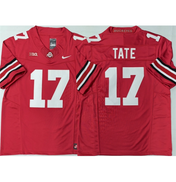 Men's Ohio State Buckeyes #17 Carnell Tate Red 2025 F.U.S.E. Limited Stitched Jersey