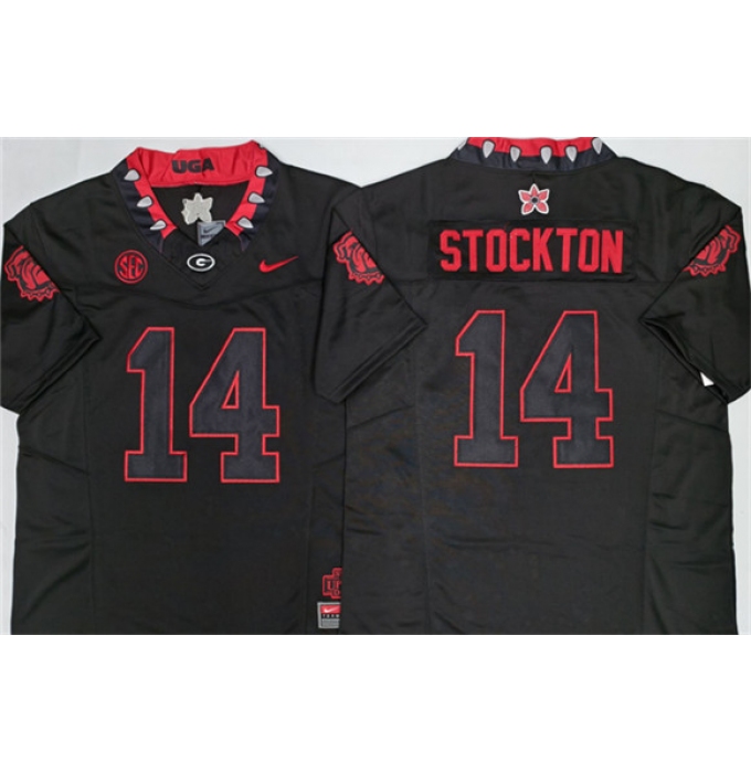 Men's Georgia Bulldogs #14 Gunner Stockton White 2026 F.U.S.E. Stitched Jersey