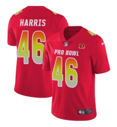 Men's Nike Cincinnati Bengals #46 Clark Harris Limited Red 2018 Pro Bowl NFL Jersey