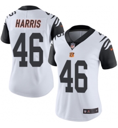 Women's Nike Cincinnati Bengals #46 Clark Harris Limited White Rush Vapor Untouchable NFL Jersey