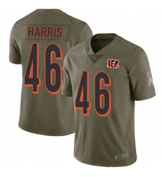 Youth Nike Cincinnati Bengals #46 Clark Harris Limited Olive 2017 Salute to Service NFL Jersey