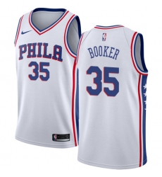 Men's Nike Philadelphia 76ers #35 Trevor Booker Authentic White NBA Jersey - Association Edition