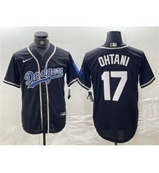 Mens Brooklyn Dodgers #17 Shohei Ohtani Black Cool Base With Stitched Baseball Jersey