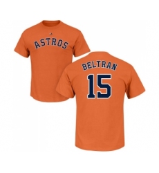 MLB Nike Houston Astros #15 Carlos Beltran Orange Name & Number T-Shirt