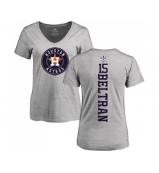 MLB Women's Nike Houston Astros #15 Carlos Beltran Ash Backer T-Shirt