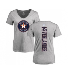 MLB Women's Nike Houston Astros #35 Justin Verlander Ash Backer T-Shirt