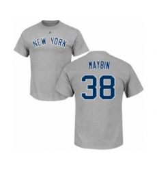 Baseball New York Yankees #38 Cameron Maybin Gray Name & Number T-Shirt