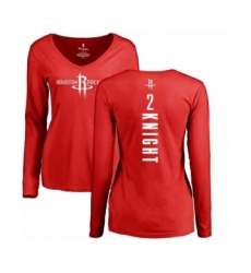 NBA Women's Nike Houston Rockets #2 Brandon Knight Red Backer Long Sleeve T-Shirt