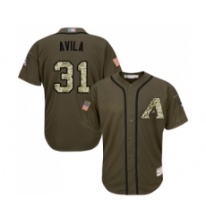 Men's Arizona Diamondbacks #31 Alex Avila Authentic Green Salute to Service Baseball Jersey