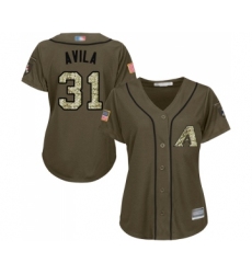 Women's Arizona Diamondbacks #31 Alex Avila Authentic Green Salute to Service Baseball Jersey
