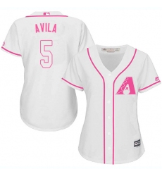 Women's Majestic Arizona Diamondbacks #5 Alex Avila Authentic White Fashion MLB Jersey