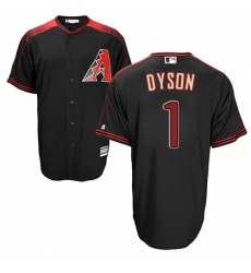 Men's Majestic Arizona Diamondbacks #1 Jarrod Dyson Authentic Black/Brick Alternate Cool Base MLB Jersey