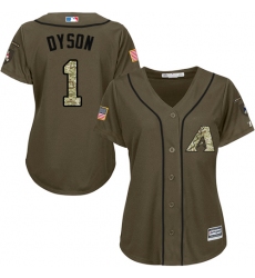 Women's Majestic Arizona Diamondbacks #1 Jarrod Dyson Replica Green Salute to Service MLB Jersey