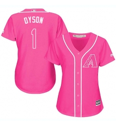 Women's Majestic Arizona Diamondbacks #1 Jarrod Dyson Replica Pink Fashion MLB Jersey