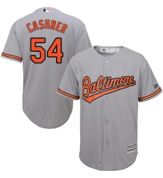 Men's Majestic Baltimore Orioles #54 Andrew Cashner Replica Grey Road Cool Base MLB Jersey