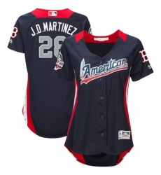 Women's Majestic Boston Red Sox #28 J. D. Martinez Game Navy Blue American League 2018 MLB All-Star MLB Jersey