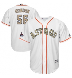 Men's Majestic Houston Astros #56 Hector Rondon Replica White 2018 Gold Program Cool Base MLB Jersey