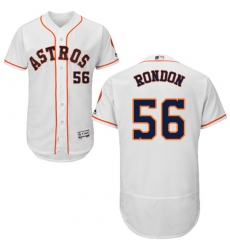 Men's Majestic Houston Astros #56 Hector Rondon White Home Flex Base Authentic Collection MLB Jersey
