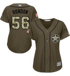 Women's Majestic Houston Astros #56 Hector Rondon Authentic Green Salute to Service MLB Jersey