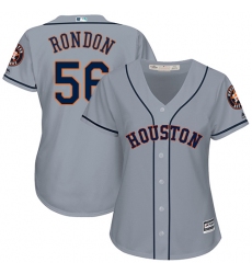 Women's Majestic Houston Astros #56 Hector Rondon Authentic Grey Road Cool Base MLB Jersey