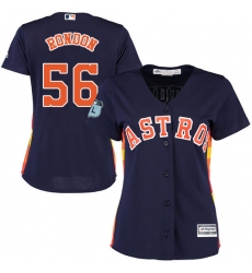 Women's Majestic Houston Astros #56 Hector Rondon Replica Navy Blue Alternate Cool Base MLB Jersey