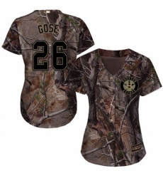 Women's Majestic Houston Astros #26 Anthony Gose Authentic Camo Realtree Collection Flex Base MLB Jersey