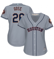 Women's Majestic Houston Astros #26 Anthony Gose Replica Grey Road Cool Base MLB Jersey