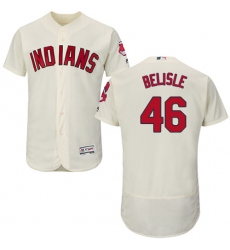 Men's Majestic Cleveland Indians #46 Matt Belisle Cream Alternate Flex Base Authentic Collection MLB Jersey