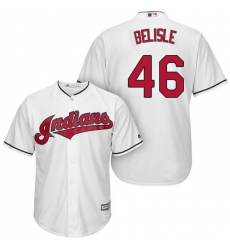 Men's Majestic Cleveland Indians #46 Matt Belisle Replica White Home Cool Base MLB Jersey