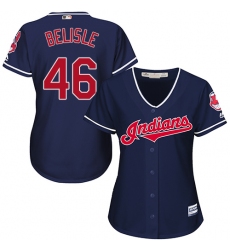 Women's Majestic Cleveland Indians #46 Matt Belisle Authentic Navy Blue Alternate 1 Cool Base MLB Jersey