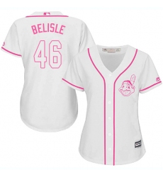 Women's Majestic Cleveland Indians #46 Matt Belisle Authentic White Fashion Cool Base MLB Jersey