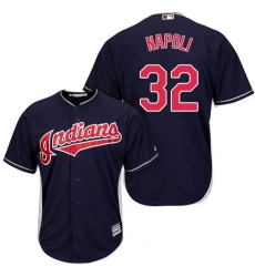Men's Majestic Cleveland Indians #32 Mike Napoli Replica Navy Blue Alternate 1 Cool Base MLB Jersey
