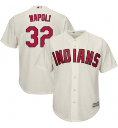 Youth Majestic Cleveland Indians #32 Mike Napoli Replica Cream Alternate 2 Cool Base MLB Jersey