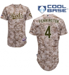 Men's Majestic Cincinnati Reds #4 Cliff Pennington Replica Camo Alternate Cool Base MLB Jersey