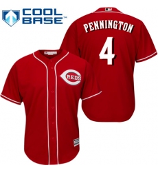 Youth Majestic Cincinnati Reds #4 Cliff Pennington Replica Red Alternate Cool Base MLB Jersey