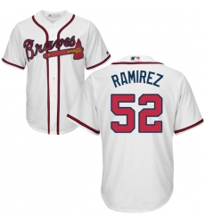 Men's Majestic Atlanta Braves #52 Jose Ramirez Replica White Home Cool Base MLB Jersey
