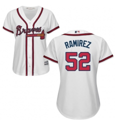 Women's Majestic Atlanta Braves #52 Jose Ramirez Authentic White Home Cool Base MLB Jersey