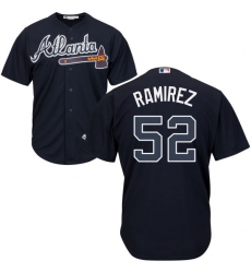 Youth Majestic Atlanta Braves #52 Jose Ramirez Authentic Blue Alternate Road Cool Base MLB Jersey