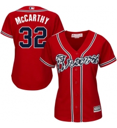 Women's Majestic Atlanta Braves #32 Brandon McCarthy Replica Red Alternate Cool Base MLB Jersey