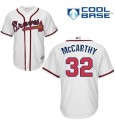 Youth Majestic Atlanta Braves #32 Brandon McCarthy Replica White Home Cool Base MLB Jersey
