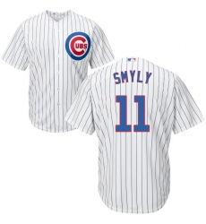 Youth Majestic Chicago Cubs #11 Drew Smyly Replica White Home Cool Base MLB Jersey