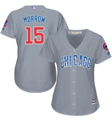 Women's Majestic Chicago Cubs #15 Brandon Morrow Replica Grey Road MLB Jersey