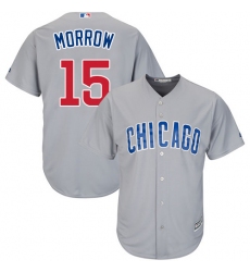 Youth Majestic Chicago Cubs #15 Brandon Morrow Replica Grey Road Cool Base MLB Jersey